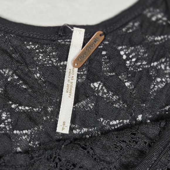 Free People Black Magic Lace Knit High-Low Boho Tunic Dress - Size Small - Picture 7 of 9